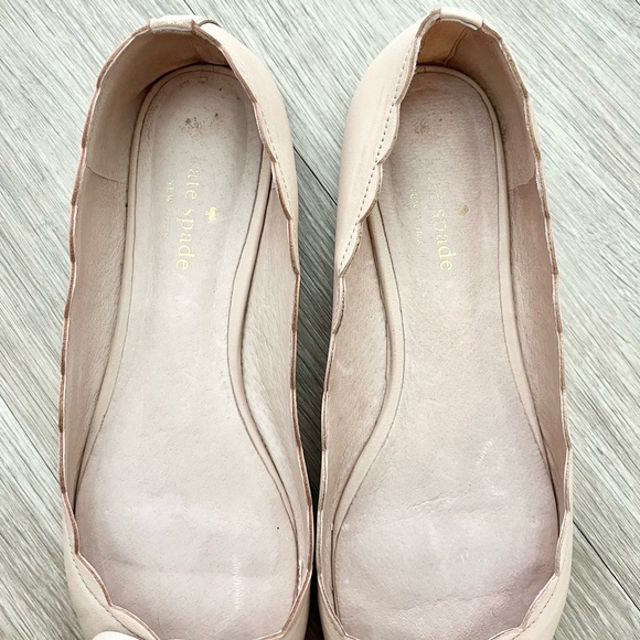 Kate Spade Eleni Flex Blush Pink Scalloped Leather Point Toe Ballet Flats 8.5 - Picture 4 of 8